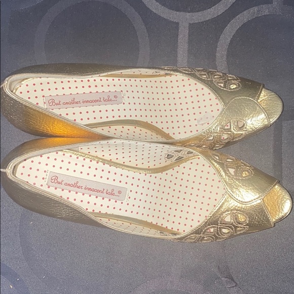 COPY - Gold peep toe shoes - Picture 4 of 5